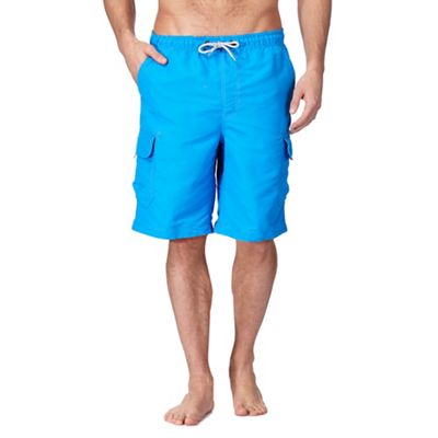Blue cargo swim shorts